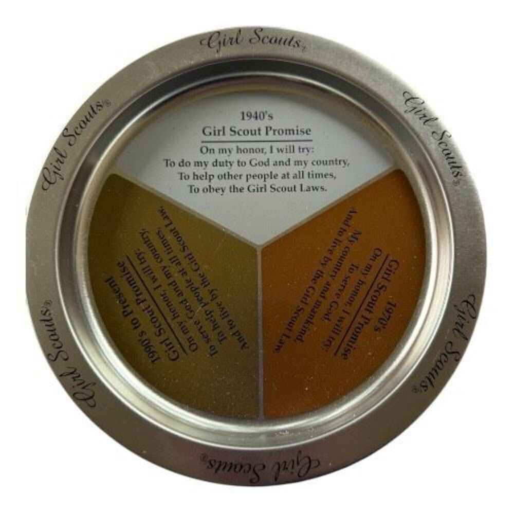 Girl Scout Commemorative Metal Trinket Tray Girl Scout Promise Through The Years